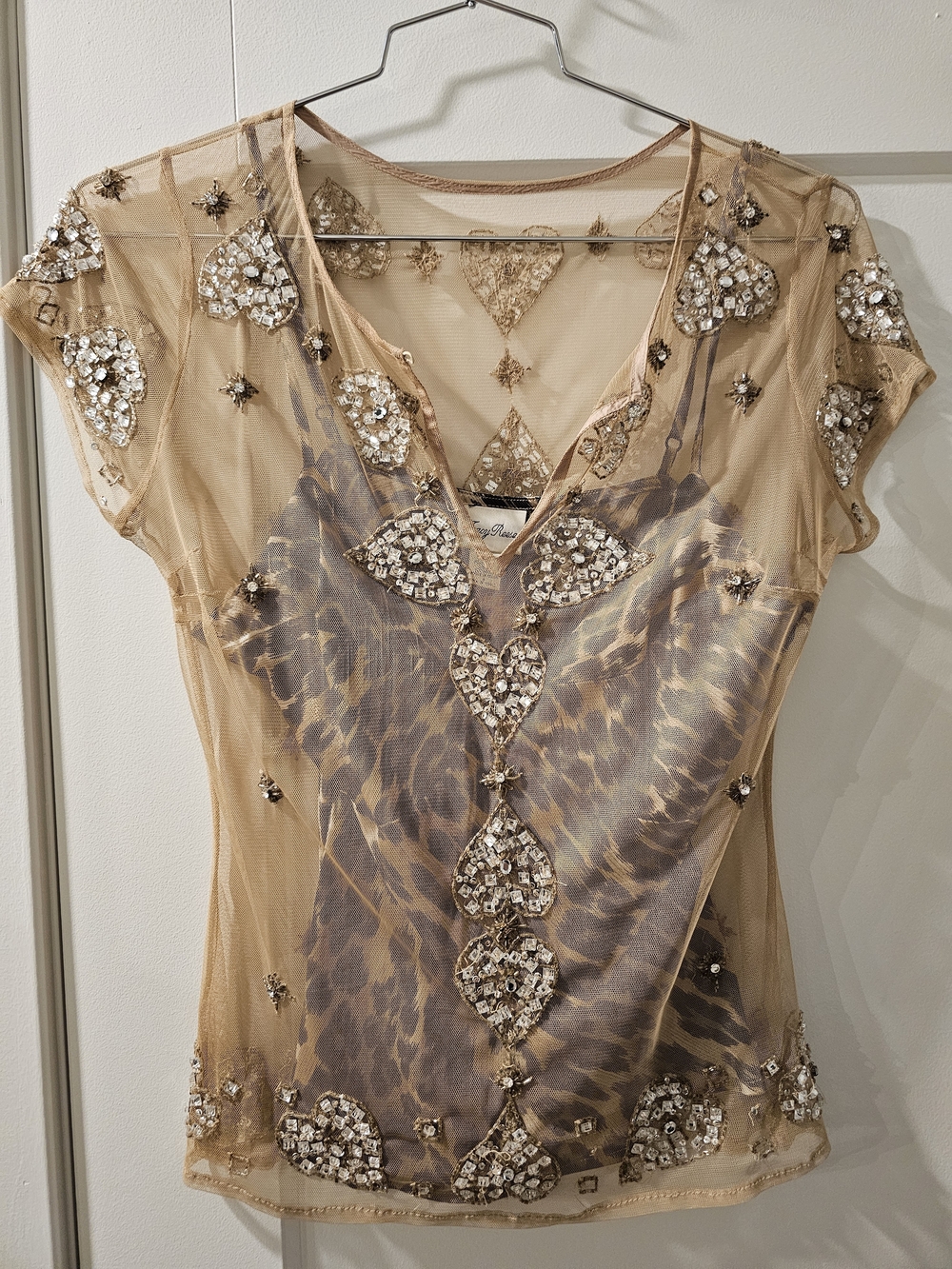 Tracy Reese Sheer Rhinstone Top